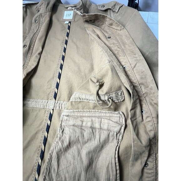 VTG Gap Jacket Large Tan Zip Snap Military Utility Chore Work Gorpcore Unisex - Picture 11 of 13
